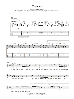page one of Cousins (Guitar Tab)