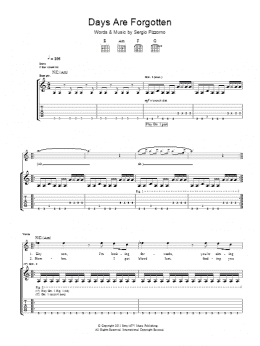 page one of Days Are Forgotten (Guitar Tab)