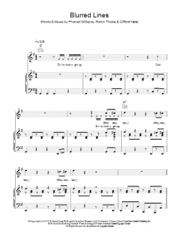 page one of Blurred Lines (Piano, Vocal & Guitar Chords)