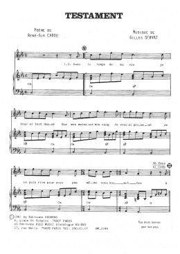 page one of Testament (Piano & Vocal)