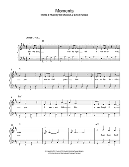 page one of Moments (Beginner Piano (Abridged))