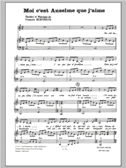 page one of Moi C'est Anselme Que J'aime (Piano & Vocal)