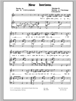 page one of New Horizon (Piano & Vocal)