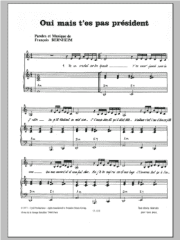 page one of Oui Mais T'es Pas President (Piano & Vocal)