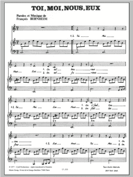 page one of Toi, Moi, Nous, Eux (Piano & Vocal)