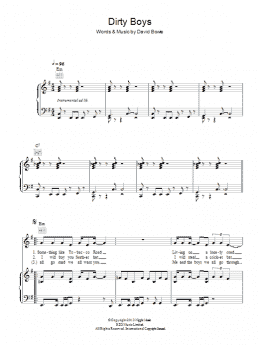 page one of Dirty Boys (Piano, Vocal & Guitar Chords)