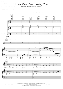page one of I Just Can't Stop Loving You (Piano, Vocal & Guitar Chords)