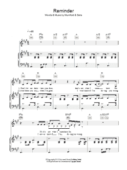 page one of Reminder (Piano, Vocal & Guitar Chords)