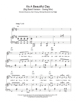 page one of It's A Beautiful Day (Piano, Vocal & Guitar Chords)