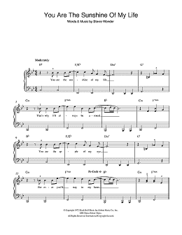 page one of You Are The Sunshine Of My Life (Beginner Piano (Abridged))