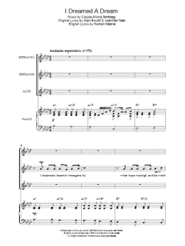 page one of I Dreamed A Dream (from 'Les Miserables') (Choir)