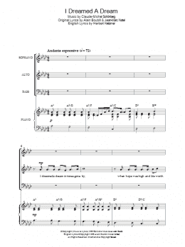 page one of I Dreamed A Dream (from Les Miserables) (Piano, Vocal & Guitar Chords)