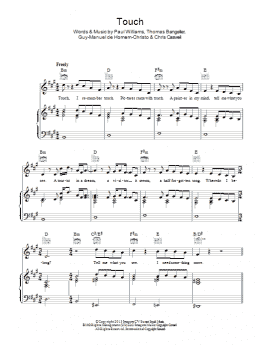 page one of Touch (Piano, Vocal & Guitar Chords)