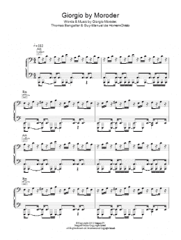 page one of Giorgio By Moroder (Piano, Vocal & Guitar Chords)