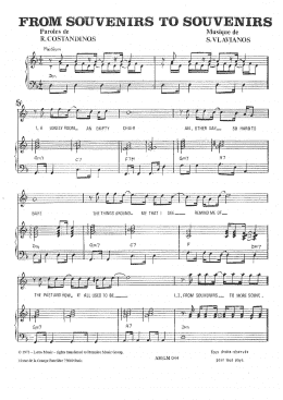 page one of From Souvenirs To Souvenirs (Piano, Vocal & Guitar Chords)