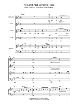 page one of The Long And Winding Road (arr. Simon Foxley) (SATB Choir)