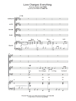 page one of Love Changes Everything (from Aspects Of Love) (Choir)