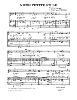 page one of A Une Petite Fille (Piano & Vocal)