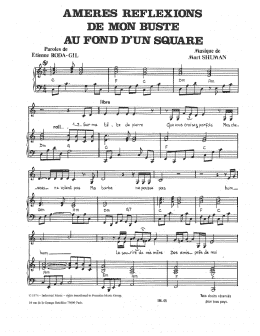 page one of Ameres Reflexions De Mon Buste Au Fond D'un Square (Piano & Vocal)