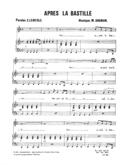 page one of Apres La Bastille (Piano & Vocal)