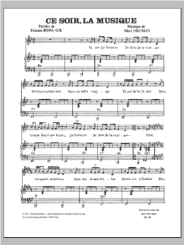 page one of Ce Soir La Musique (Piano, Vocal & Guitar Chords)