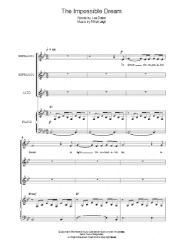 page one of The Impossible Dream (from Man Of La Mancha) (SSA Choir)