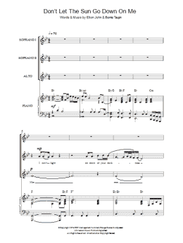page one of Don't Let The Sun Go Down On Me (arr. Christopher Hussey) (SSA Choir)