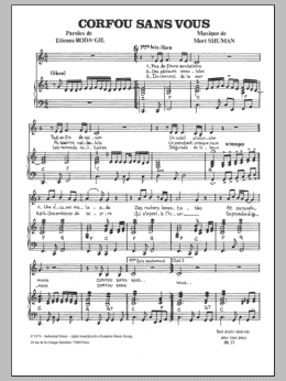 page one of Corfou, Sans Vous (Piano & Vocal)