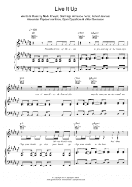 page one of Live It Up (Piano, Vocal & Guitar Chords)