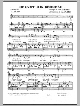 page one of Devant Ton Berceau (Piano & Vocal)