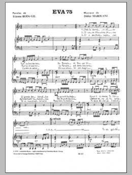 page one of Eva 75 (Piano & Vocal)