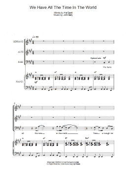 page one of We Have All The Time In The World (Piano, Vocal & Guitar Chords)