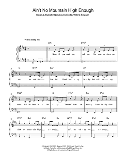 page one of Ain't No Mountain High Enough (Beginner Piano (Abridged))