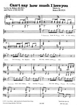 page one of Can't Say How Much I Love You (Piano & Vocal)
