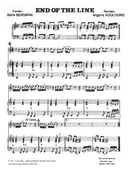page one of The End Of The Line (Piano & Vocal)