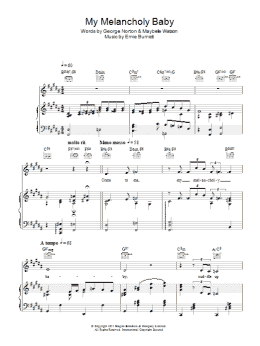 page one of My Melancholy Baby (Piano, Vocal & Guitar Chords)