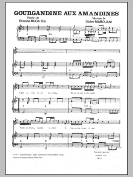 page one of Gourgandine Aux Amandines (Piano & Vocal)