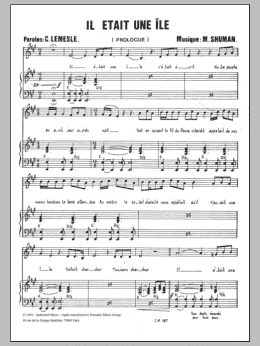 page one of Il Etait Une Ile (Piano & Vocal)