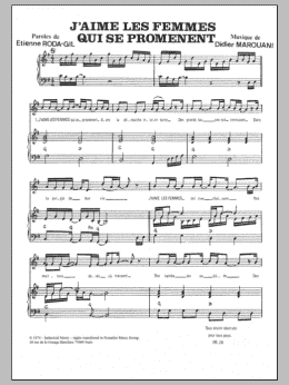 page one of J'aimes Les Femmes Qui Se Promenent (Piano & Vocal)