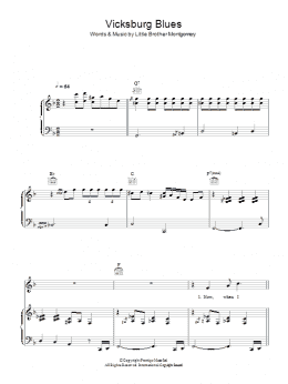 page one of Vicksburg Blues (Piano, Vocal & Guitar Chords)
