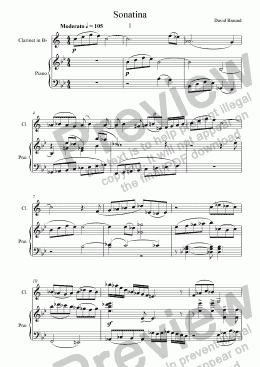 page one of Clarinet Sonatina