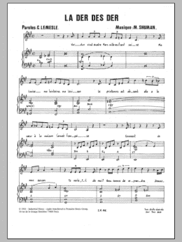 page one of La Der Des Der (Piano & Vocal)
