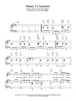 page one of Ready To Question (Piano, Vocal & Guitar Chords)