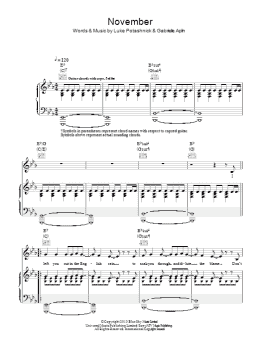 page one of November (Piano, Vocal & Guitar Chords)
