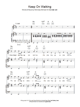 page one of Keep On Walking (Piano, Vocal & Guitar Chords)