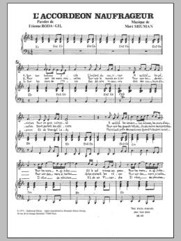 page one of L'Accordeon Naufrageur (Piano & Vocal)