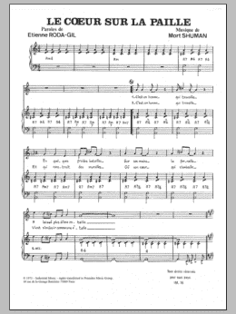 page one of Le Coeur Sur La Paille (Piano & Vocal)