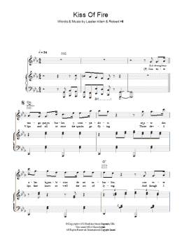 page one of Kiss Of Fire (Piano, Vocal & Guitar Chords)