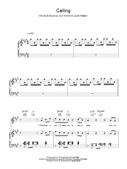 page one of Calling (Piano, Vocal & Guitar Chords)