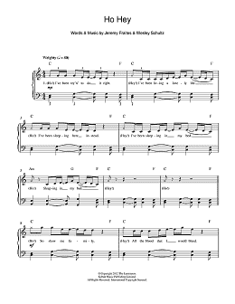 page one of Ho Hey (Beginner Piano (Abridged))